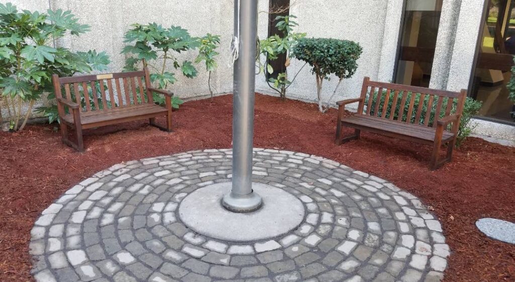 Eagle Scout Projects improving the courtyard space at the high school