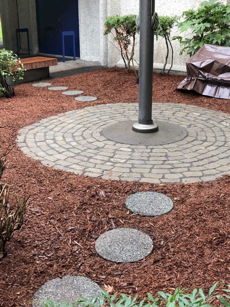 Eagle Scout Projects improving the courtyard space at the high school