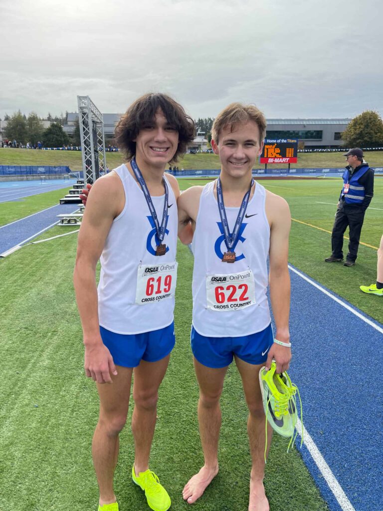 Morgan Armani and Ryan Hoffman finished in the top 10 at the cross country state championship