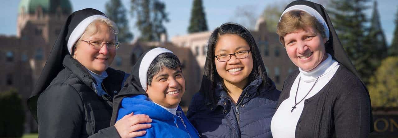 Sisters from left to right: Sister Michael Francine Duncan, Sister Juana Gutierrez Mares, Sister Thanh Pham, Sister Adele Marie