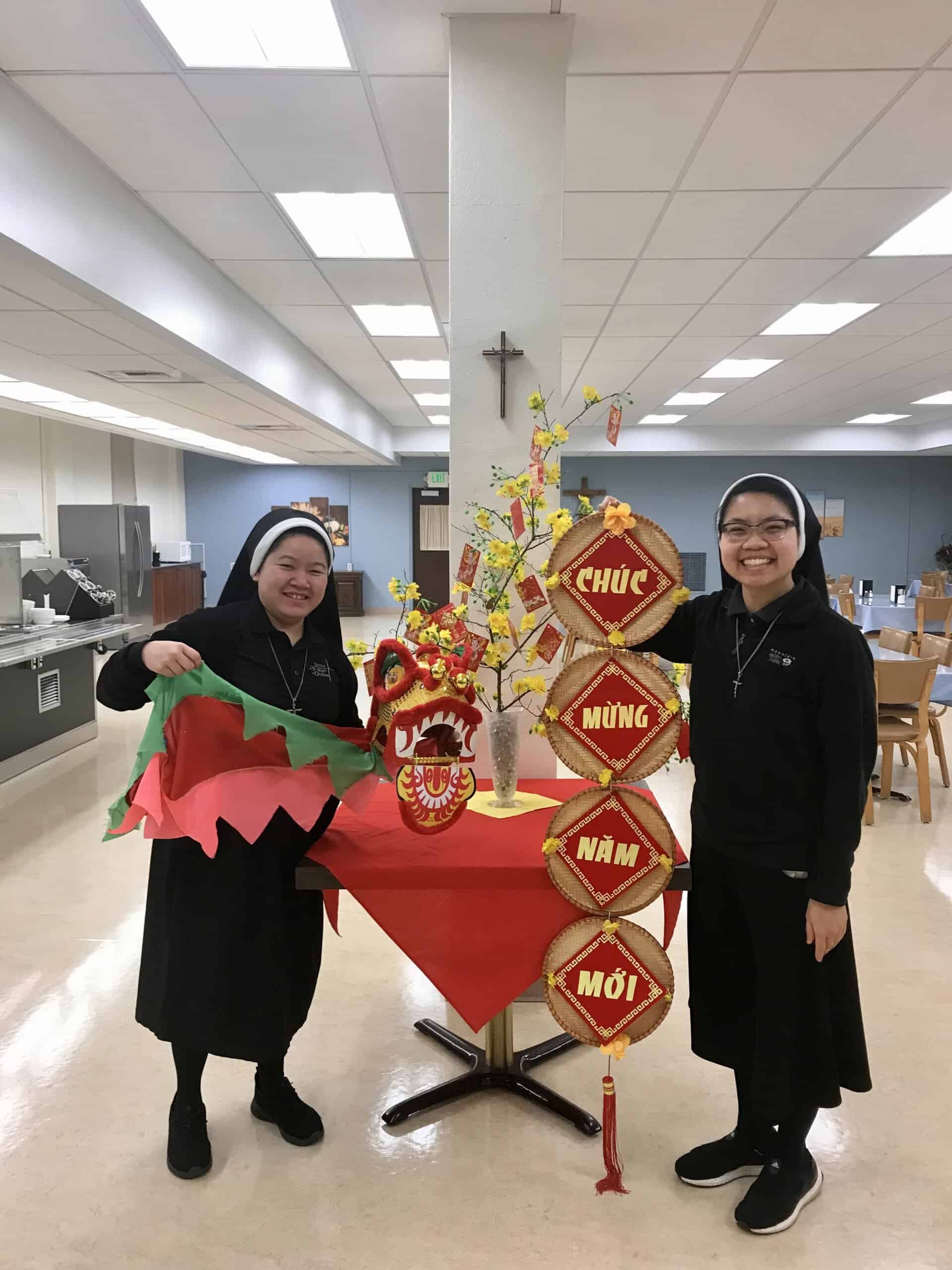 Happy New Year // Chúc Mừng Năm Mới Sr. Thanh Pham and Sr. Maria Kieu Tran gave a presentation on the history and meaning of the symbols and practices that are part of the celebration