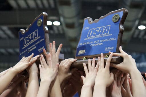 Charisma wins two state titles at the Oregon School Activities Association (OSAA) Dance/Drill State Championships.
