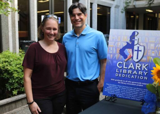 Brittney Clark and Christopher Brooks, helping fund the library renovation