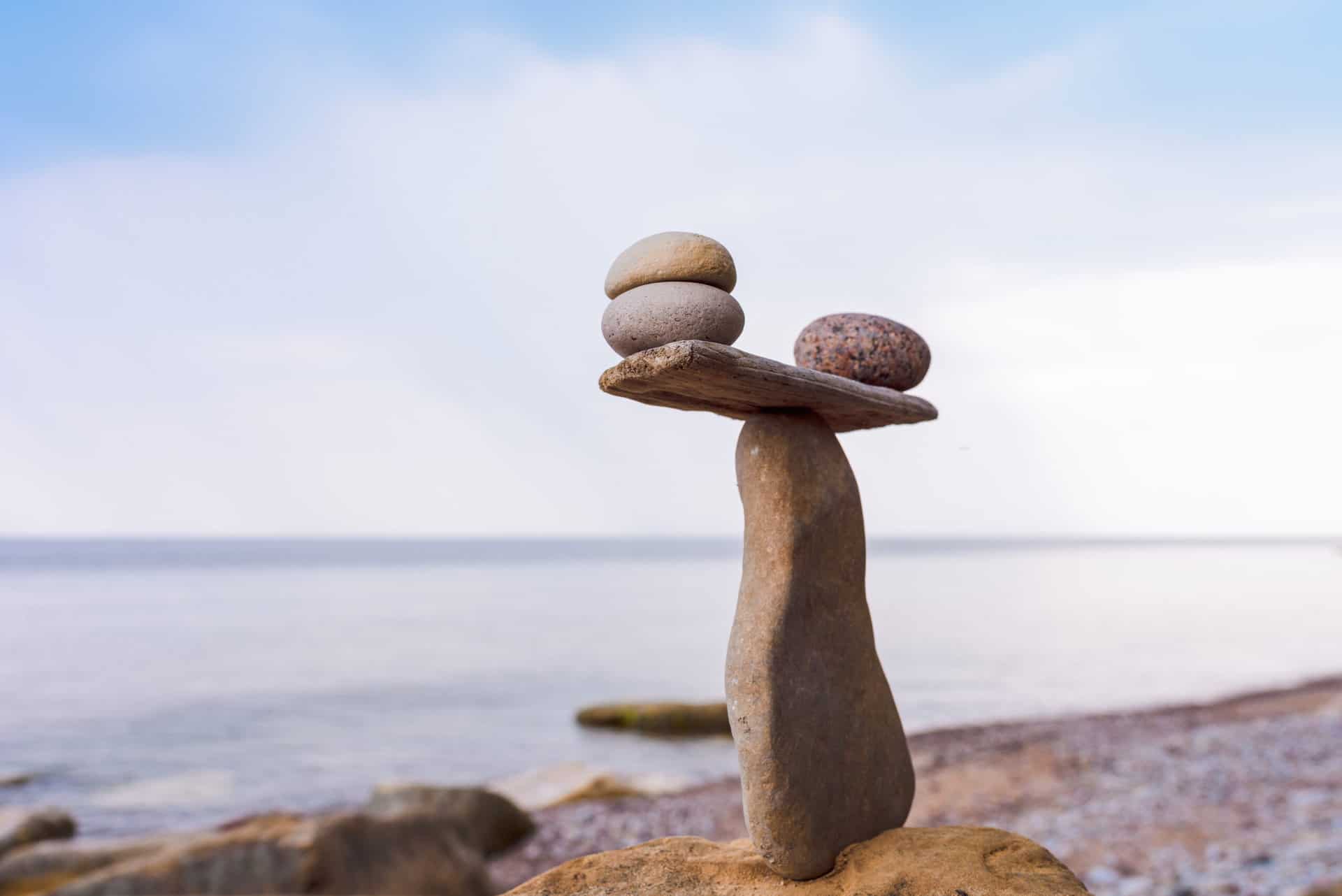 Balancing,Of,Pebbles,On,The,Seashore