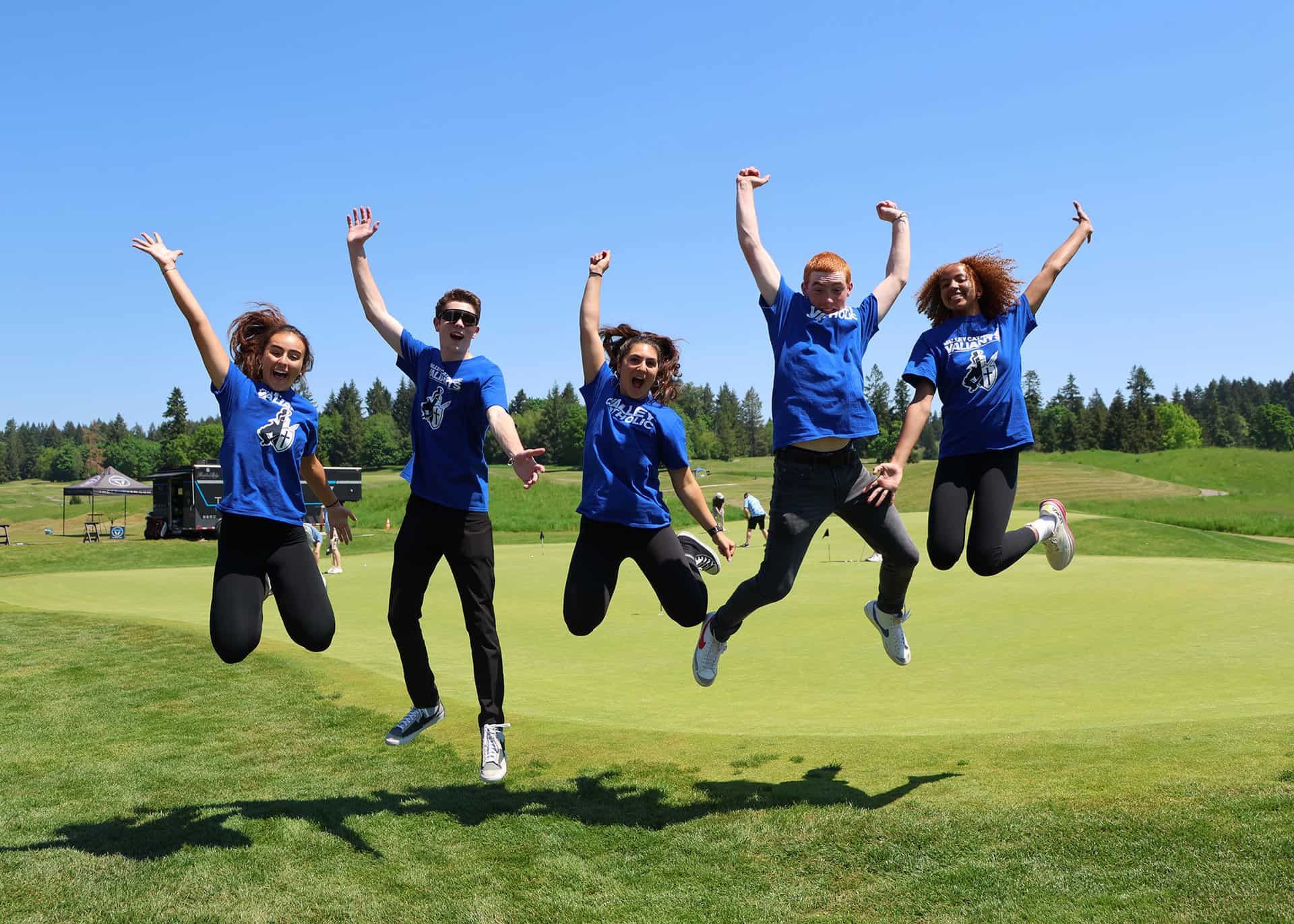 Golf tournament V C students jump