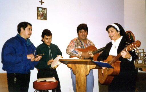 Sr. Juanita with the choir at San Matin de Porres Parish