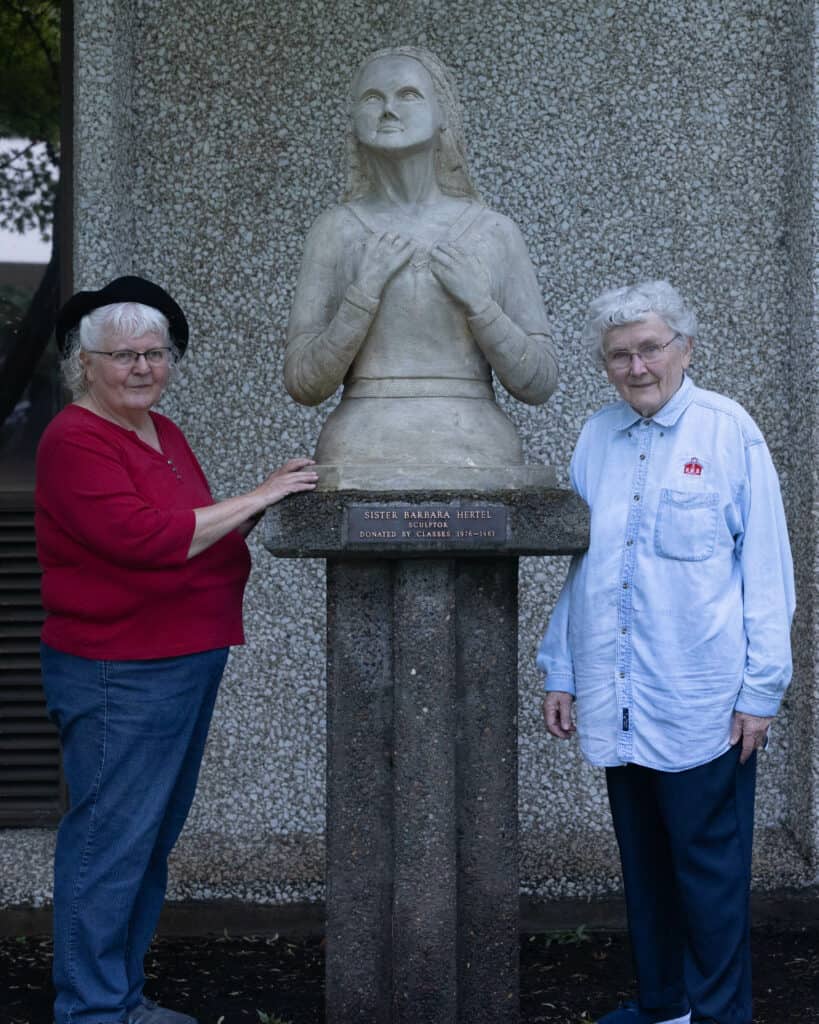 Sr. Catherine Hertel with Barbara Hertel - Sculptor