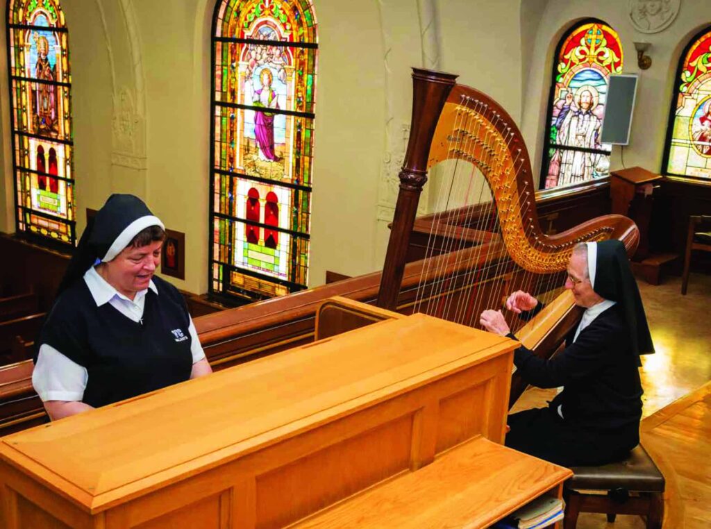 juliana at piano and john therese playing harp