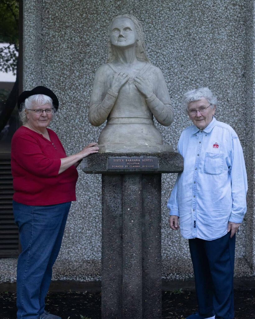 Sr. catherine hertel with barbara hertel sculptor