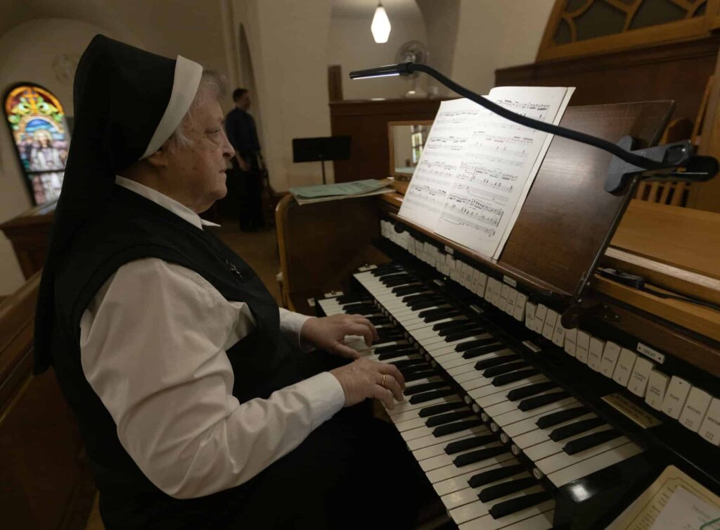 Sr. Juliana playing the organ