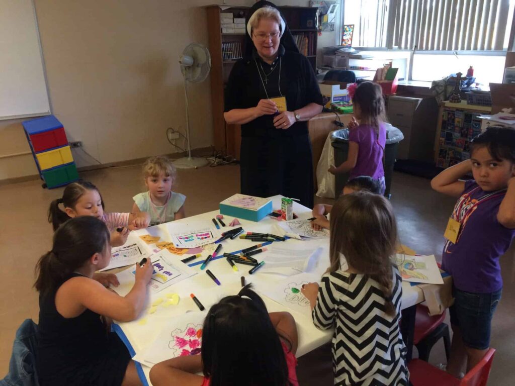 Sr. Michael Francine teaching Vacation Bible School