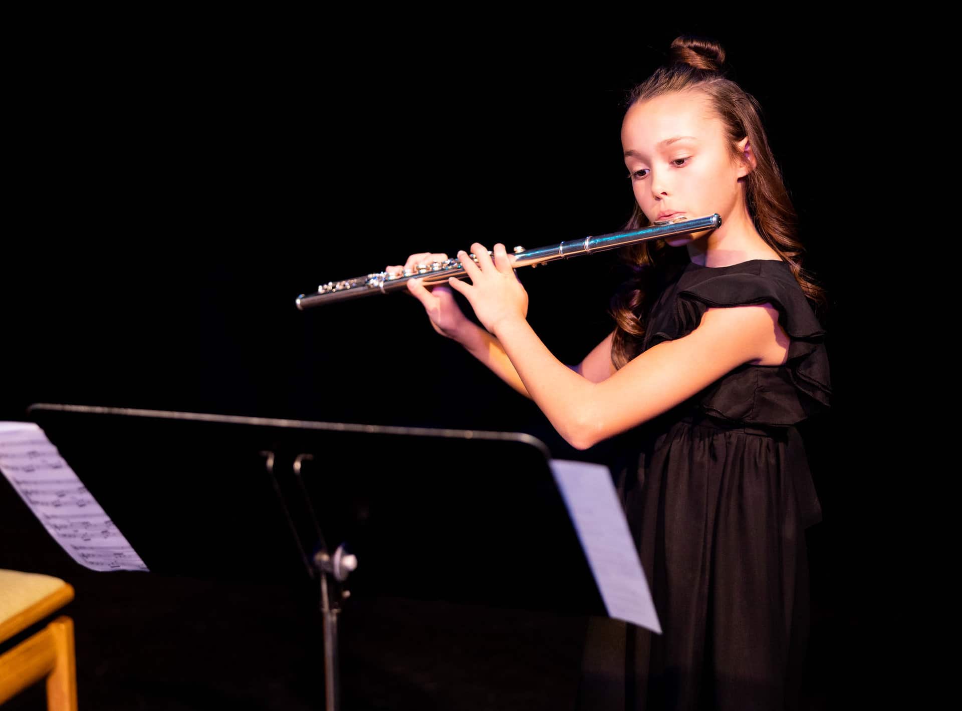 Music school; Flute Young Artist playing