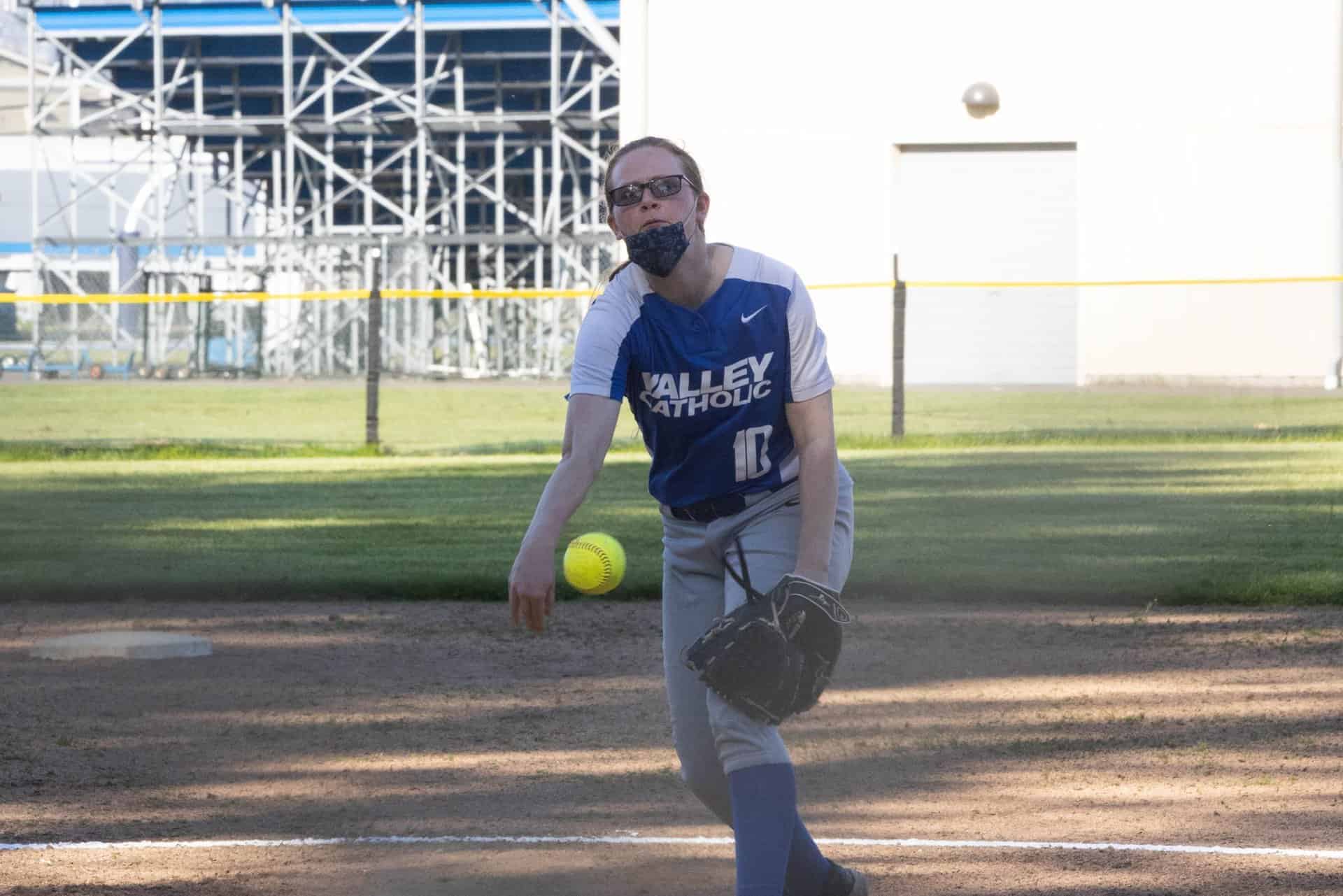 Valley Catholic softball pitcher