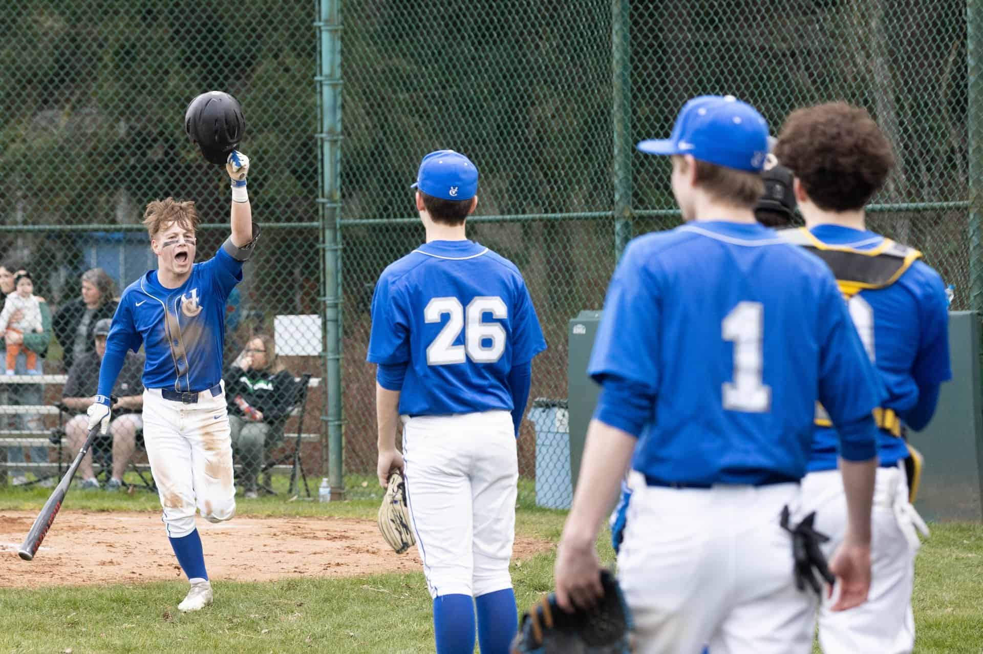 Valley Catholic boys baseball player celebrating