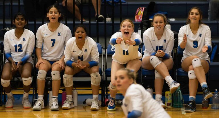 Volleyball bench excitement