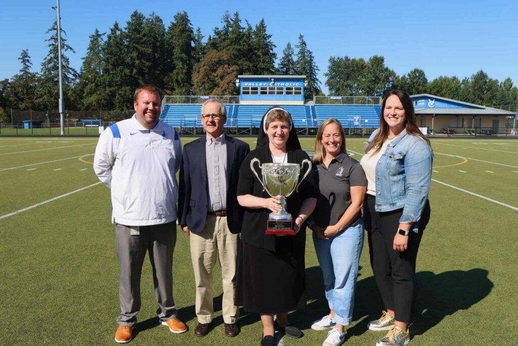 Valley Catholic High School was awarded the 3A O S A A Cup for the 2022-23 school year