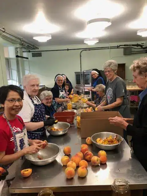 Summer activities, canning peaches
