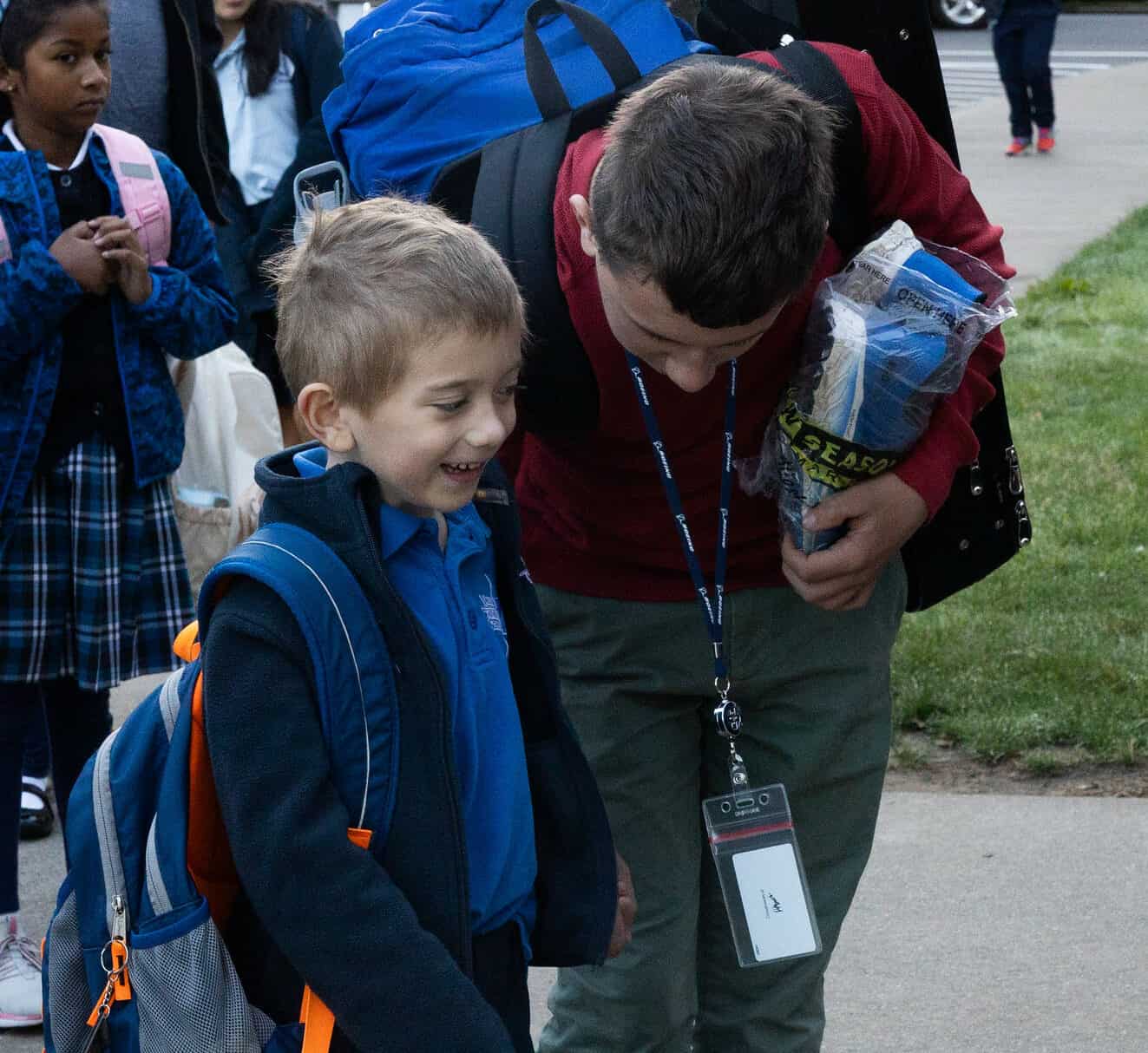 Elementary school student at drop off