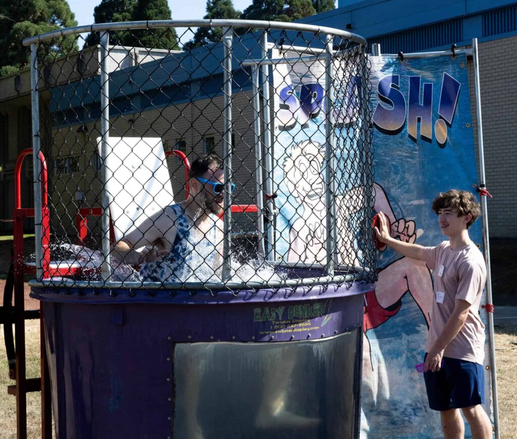 Students embrace the dunk tank