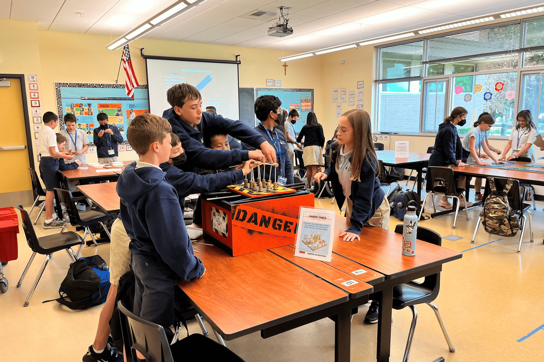 Middle schoolers S T E M earthquake project