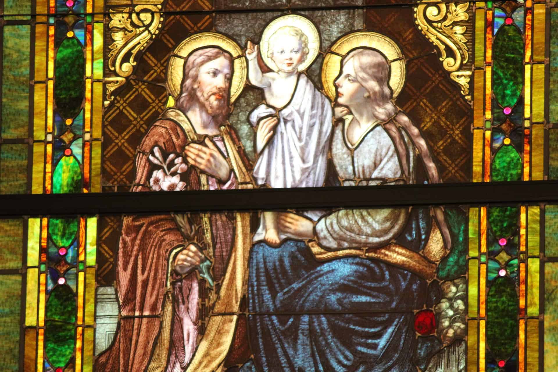 Holy Family in SSMO Stained Glass