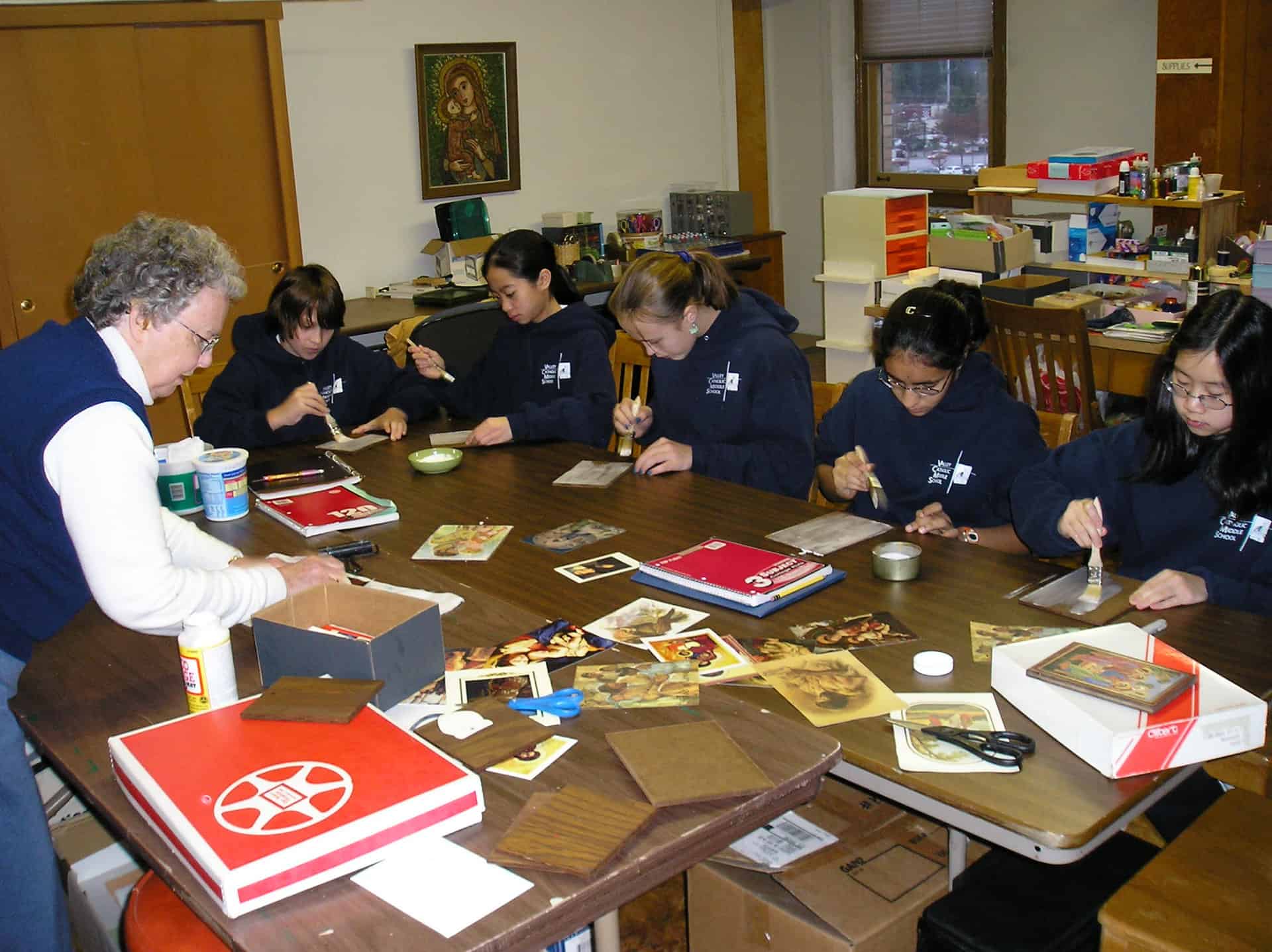 Sr. Rose Mary teaching art