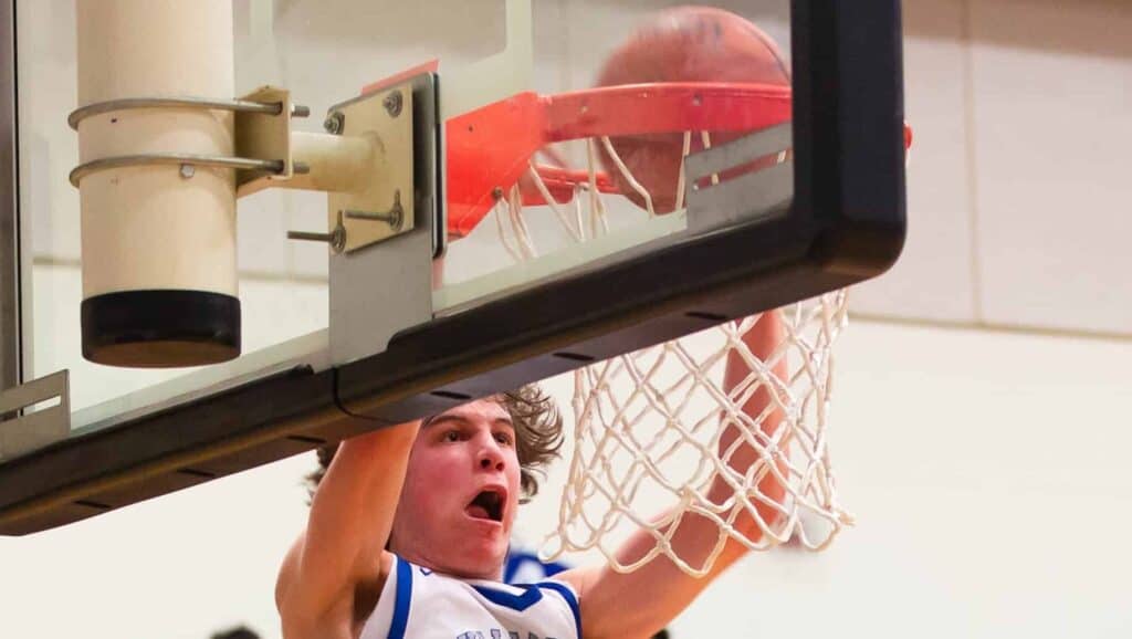 V C Boys Basketball Dunk