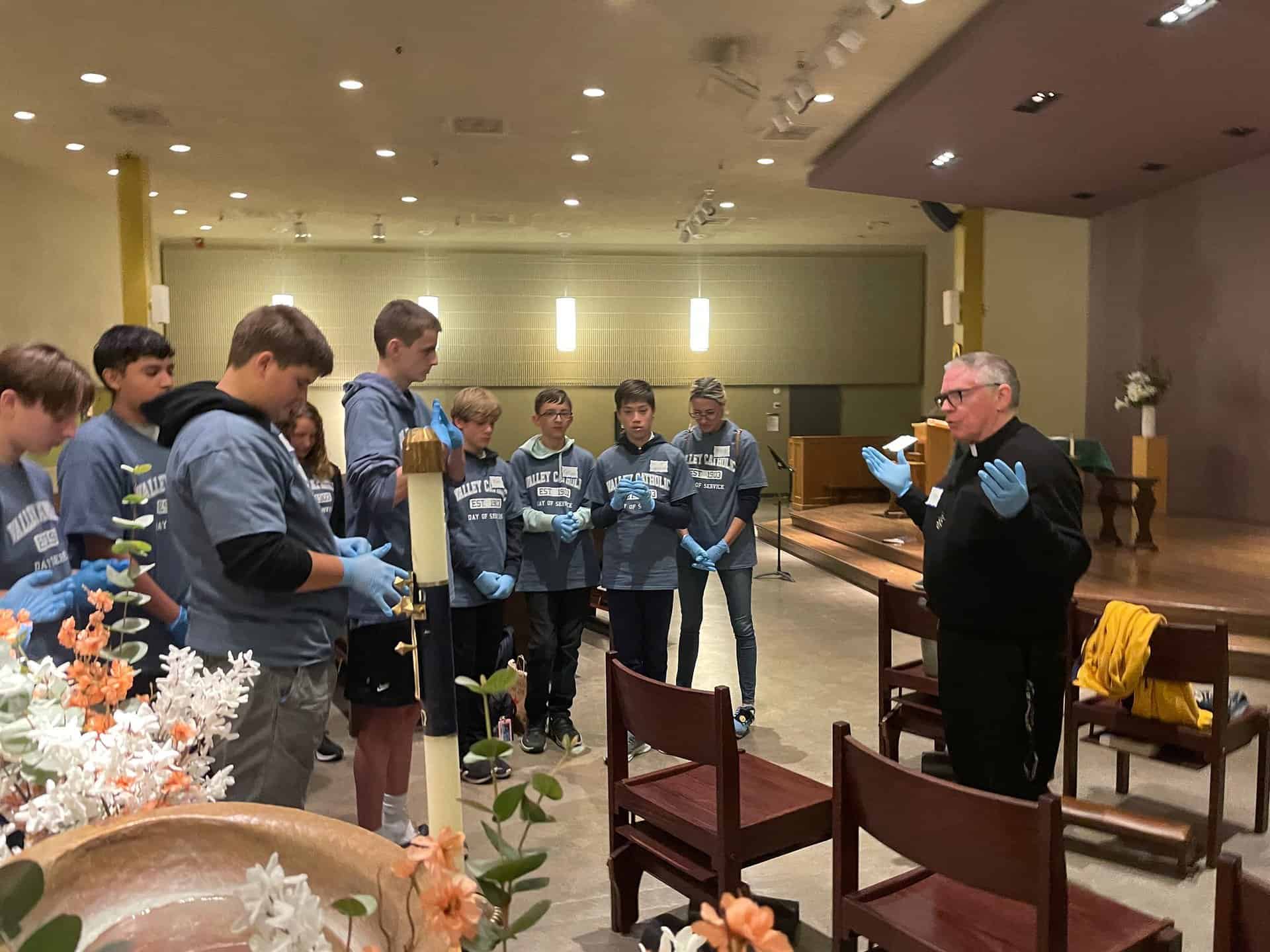 Students worked together for Day of Service St. Andre