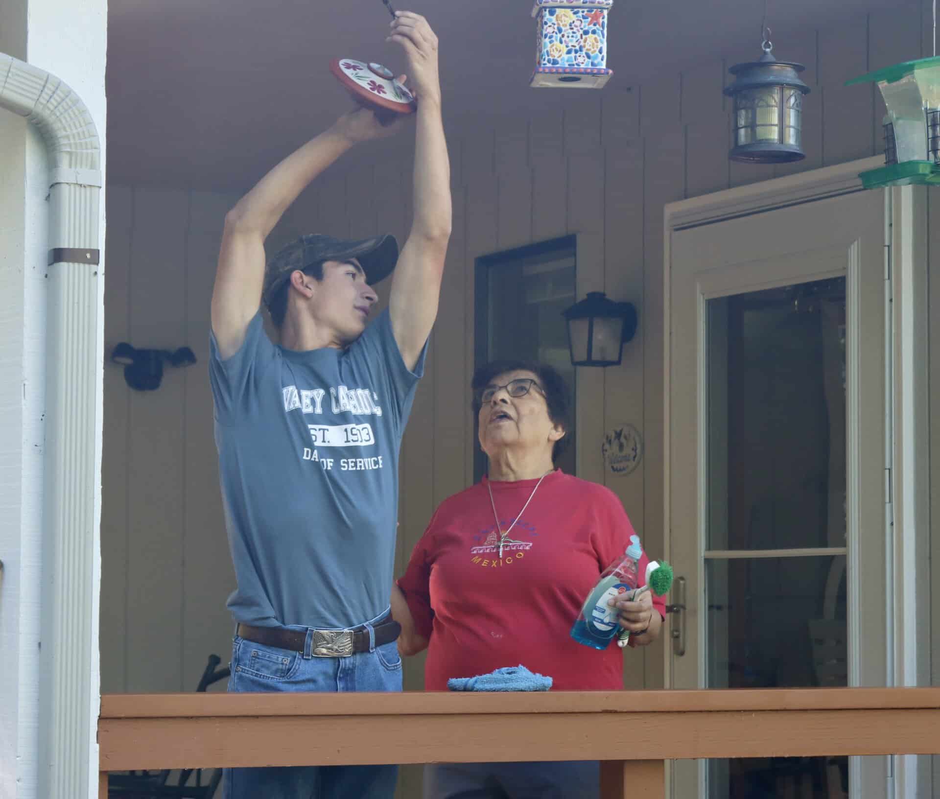 Day of Service on the campus assisting Sisters