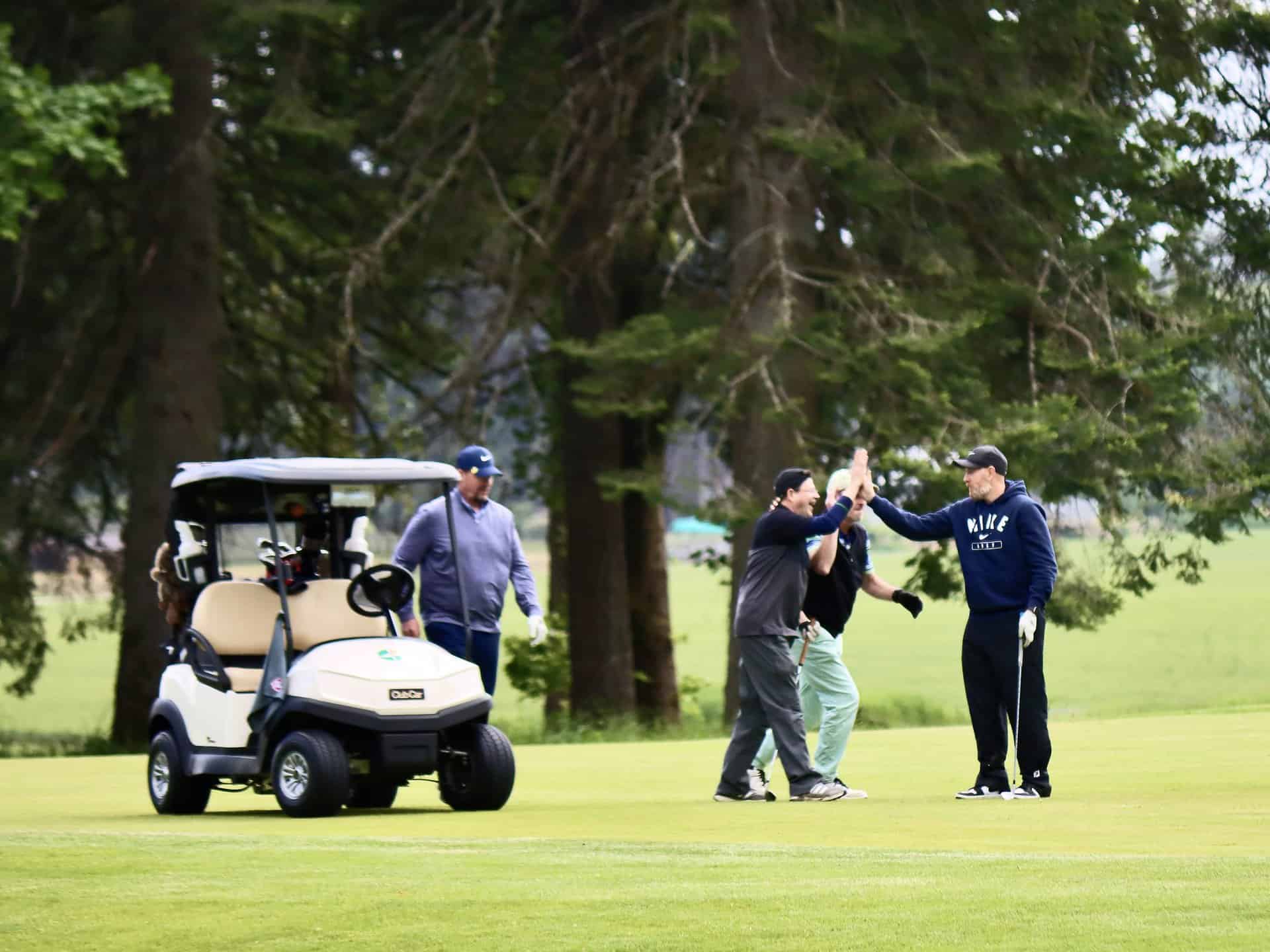 Celebrating on the greens