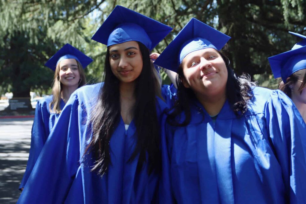 Senior Walk, seniors in their cap and gown