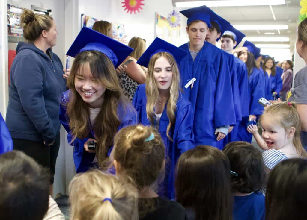 VCHS Senior Walk of Honor 26 entering the elementary school