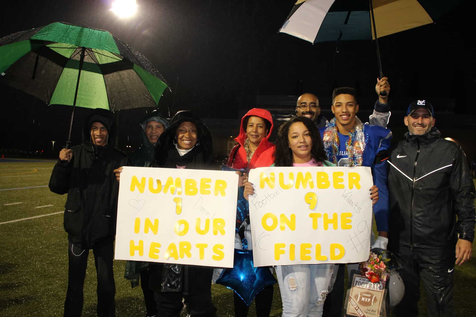 The Hardy family picture on the field