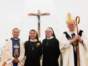 Sr. Thanh and Sr. Michael Francine with Bishop