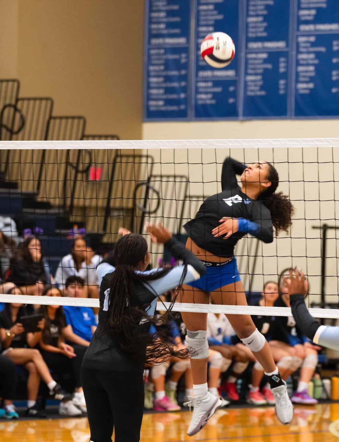 Volleyball spike during volleyball game