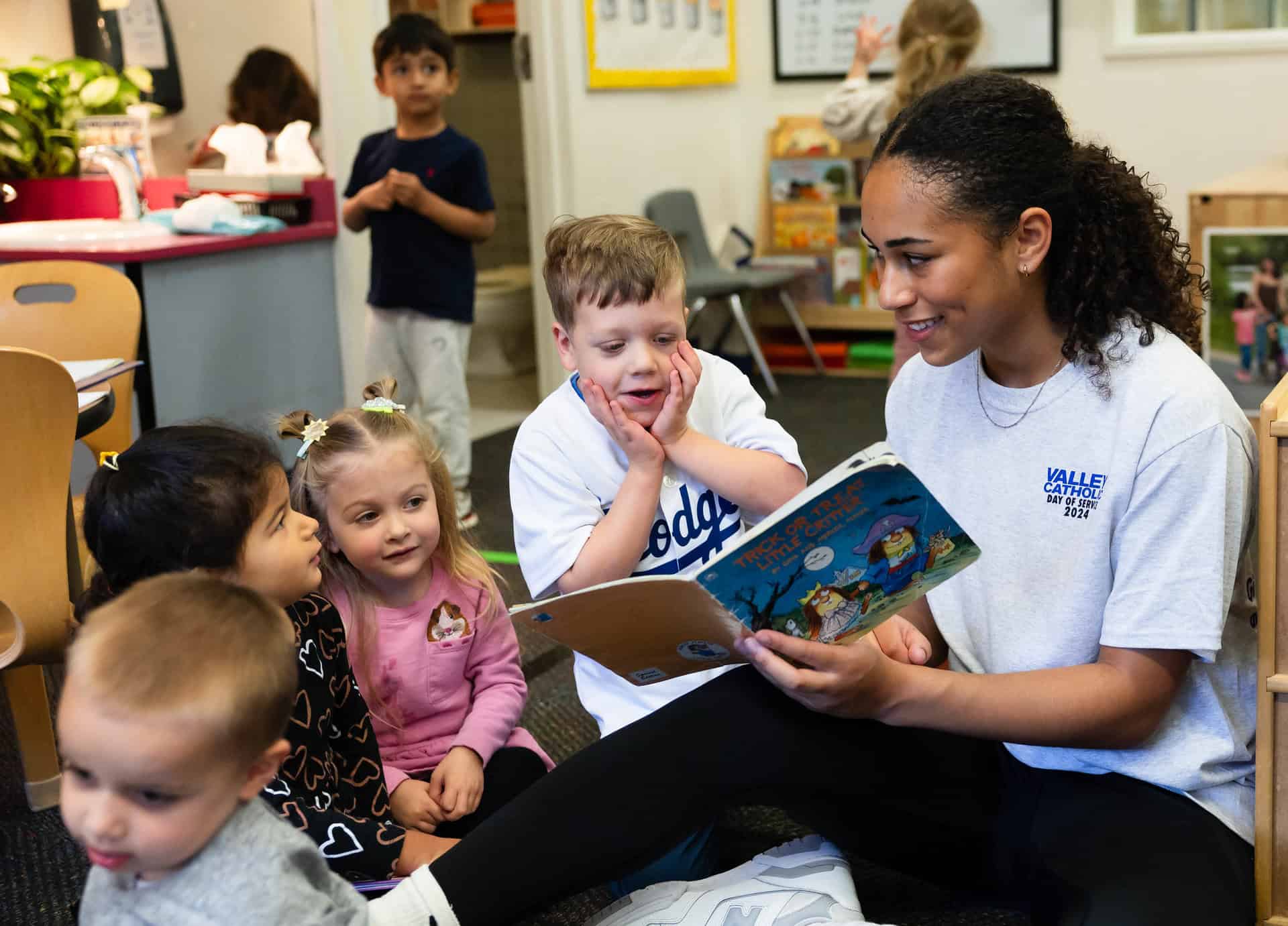 Volleyball reading to ELS Uplift