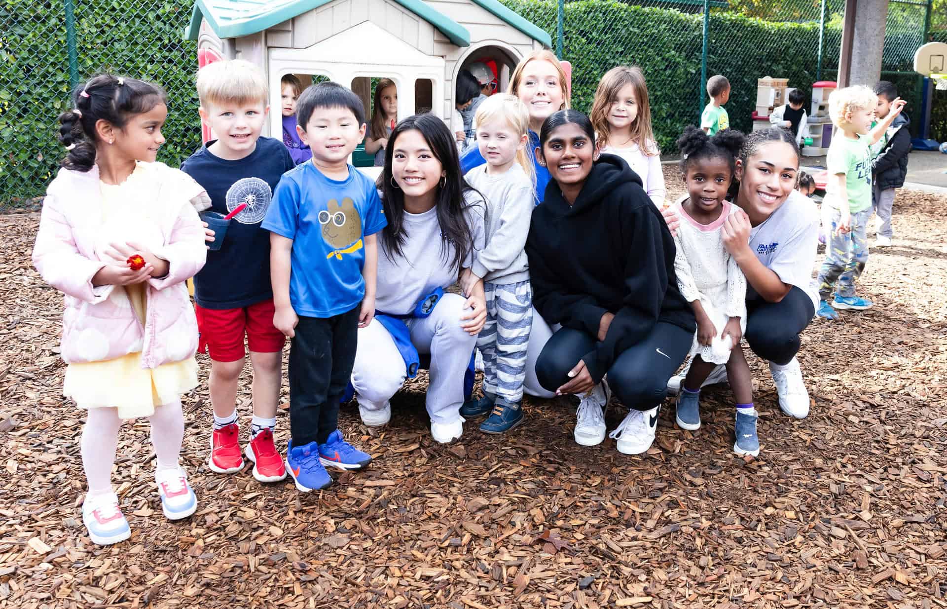 Valiants engaged with students