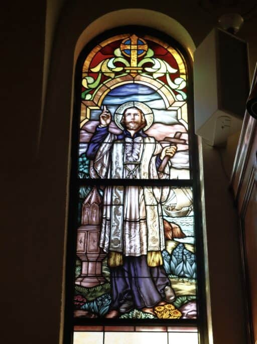 St. Francis of Xavier - Stained glass inside SSMO Motherhouse Chapel