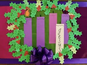 Advent wreath on Sisters' board