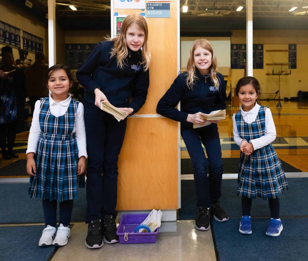 Two sets of VCES twins welcome guests to Grandparents Day