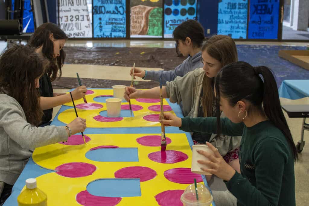 Cast and crew working on Spongebob set VCS drama