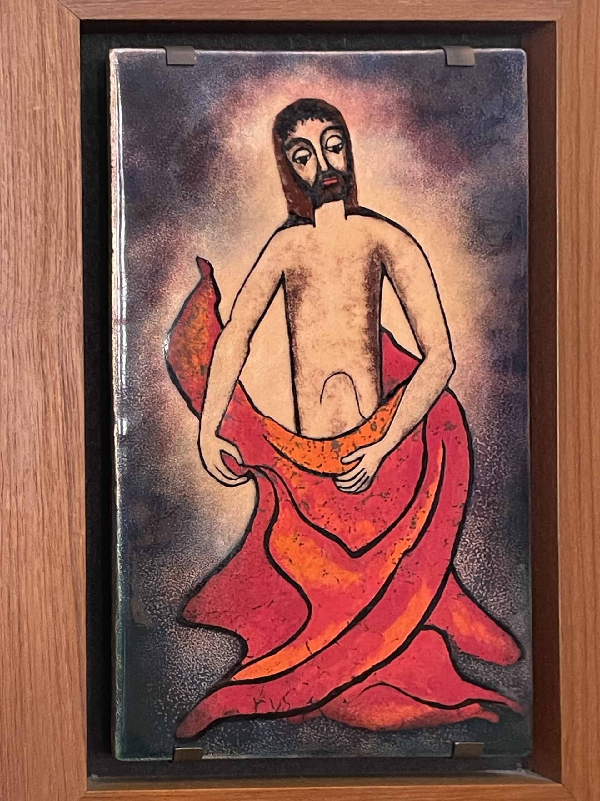 One of the acrylic Stations of the Cross currently on display in the Motherhouse Chapel