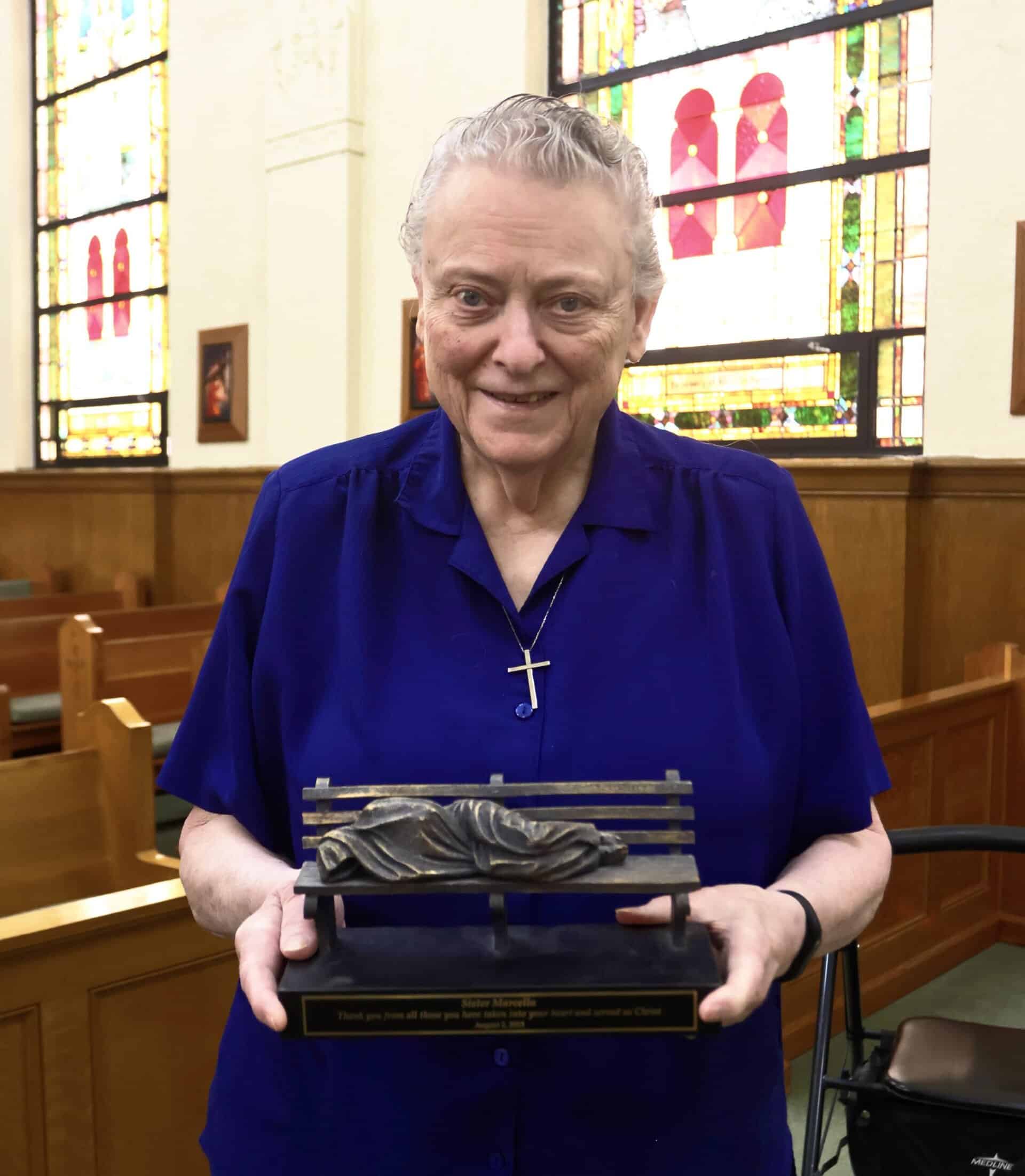 A life-long learner and artist, Sister Marcella has expressed her creativity through pottery, painting, photography, stained glass, and handmade card