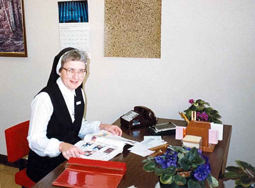 Sr. Elizabeth working at Maryville