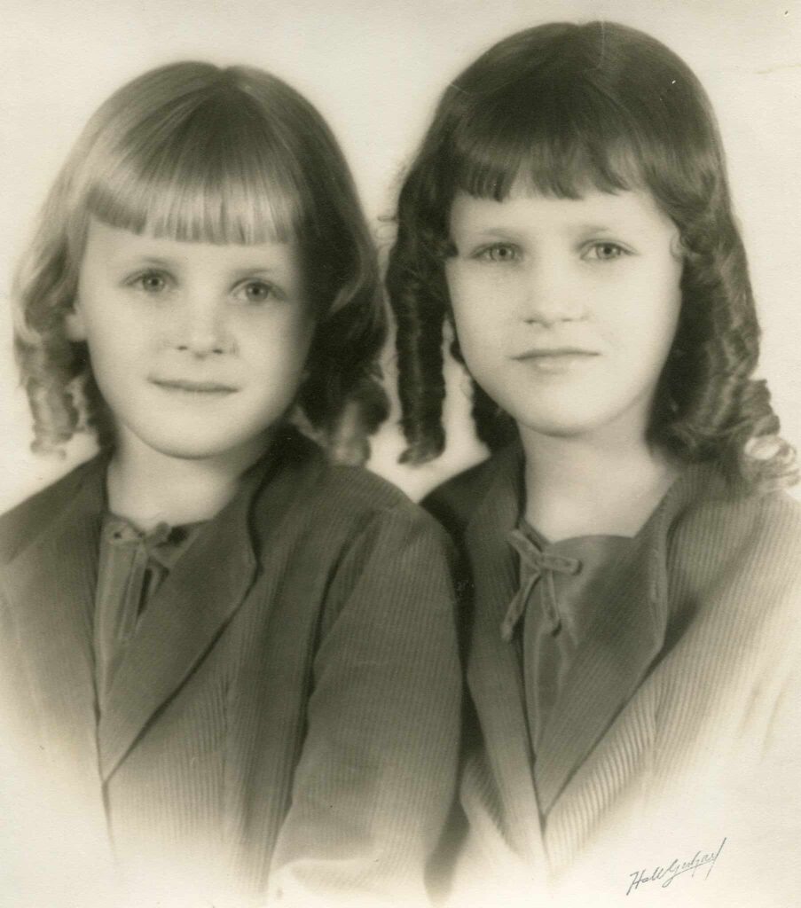 Theresa (left) and Mary Ann Hathaway in Oklahoma City in the late 1930s