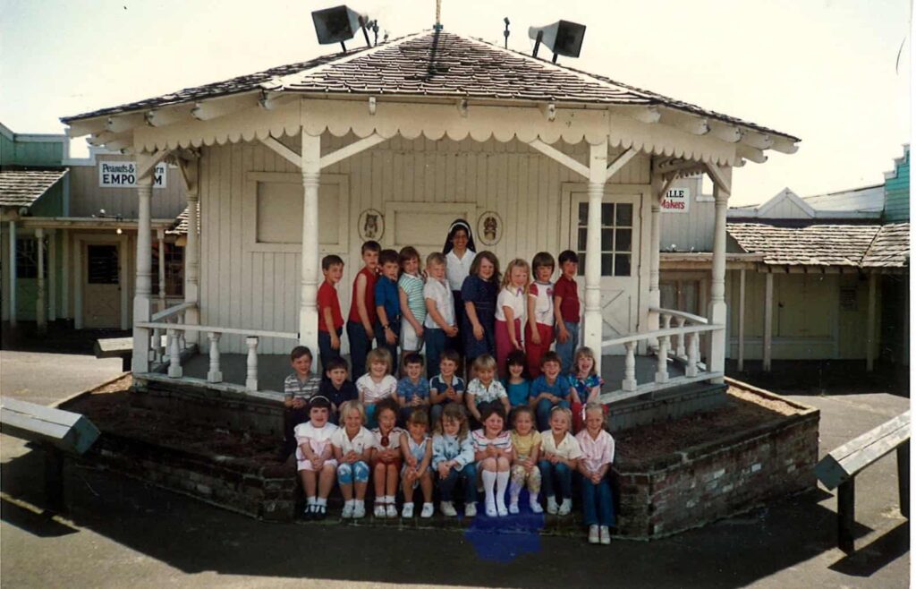 Sr. Marie Bernadette takes her class to Alpenrose Dairy (1987)