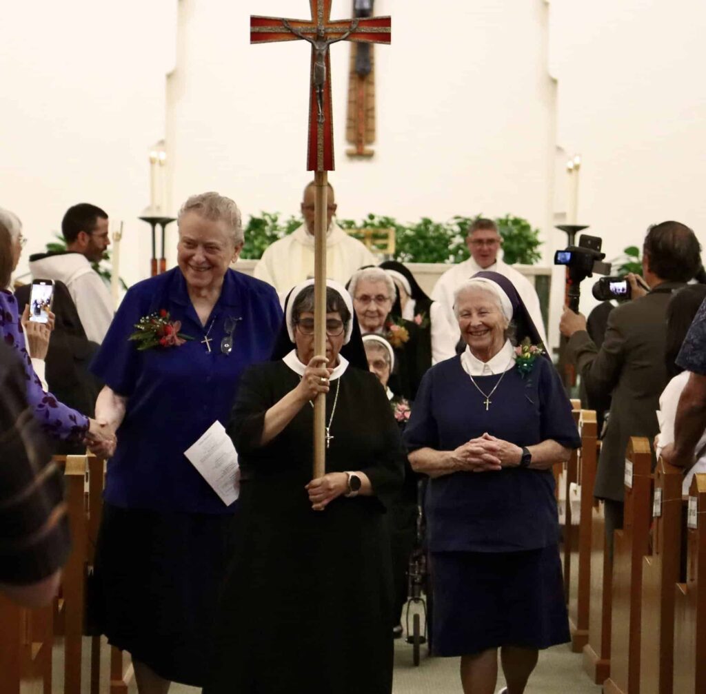 Jubilarians leaving mass