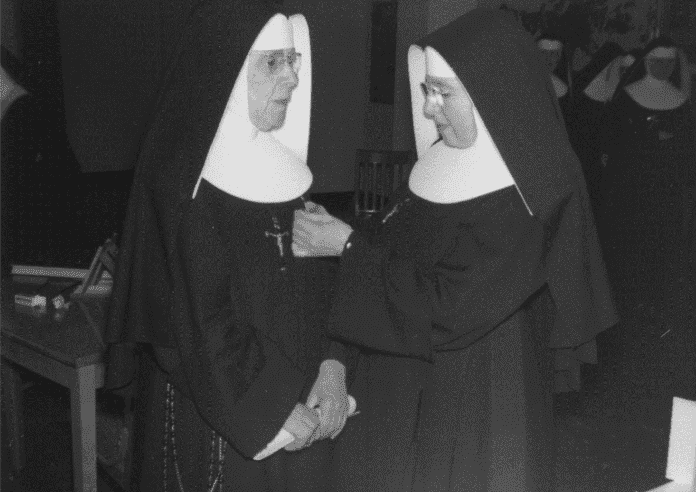 Sister Imelda Vandehey (left) received the first of two Papal medals