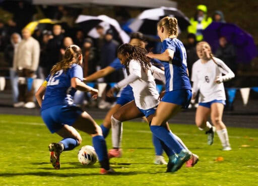 Valley Catholic girls soccer team on the field