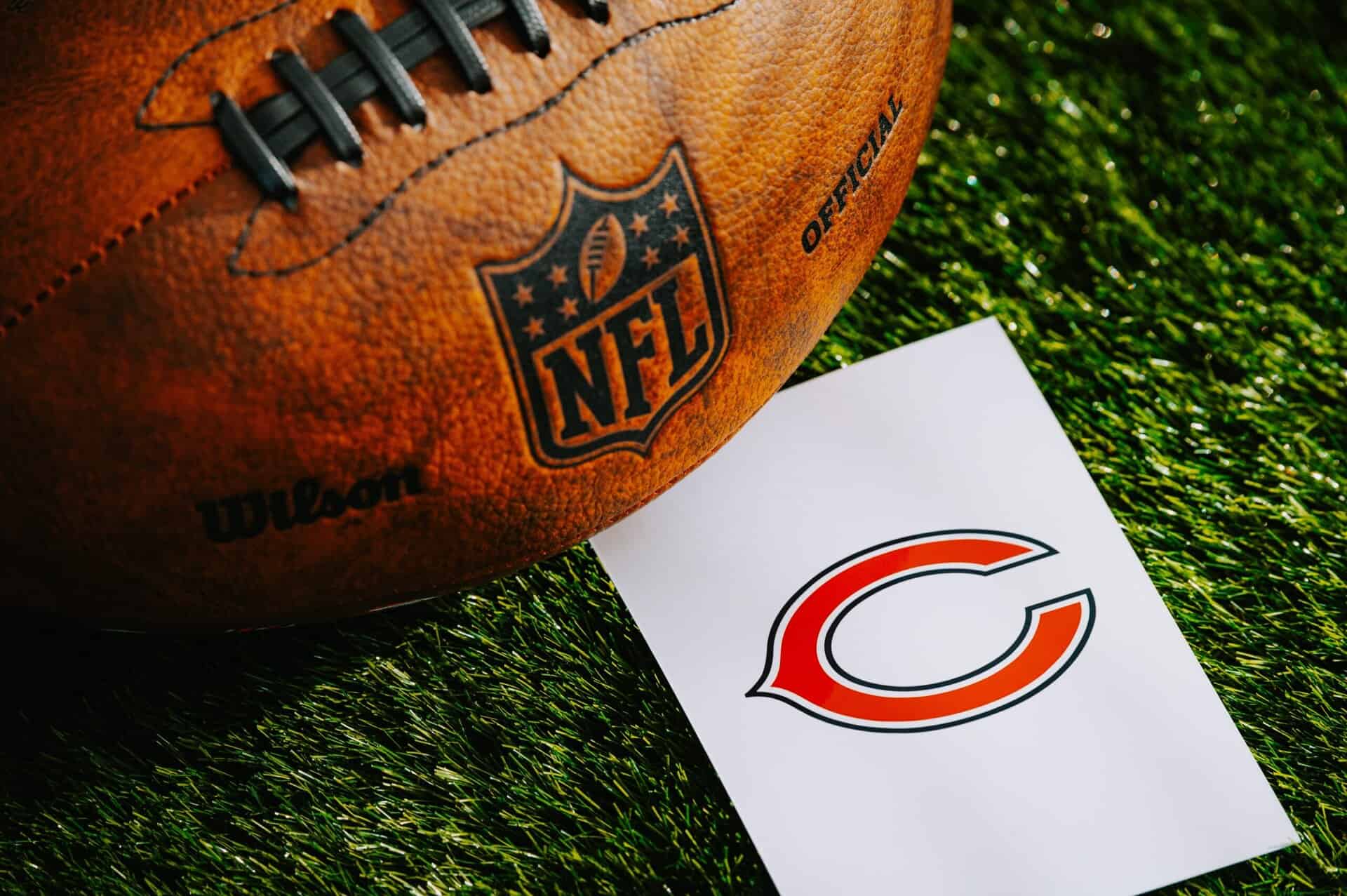 Chicago Bears team logo and a NFL football